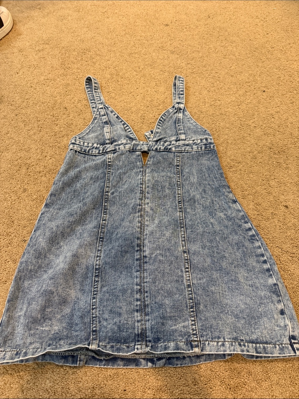 Denim A-Line Mini Dress - Light Blue